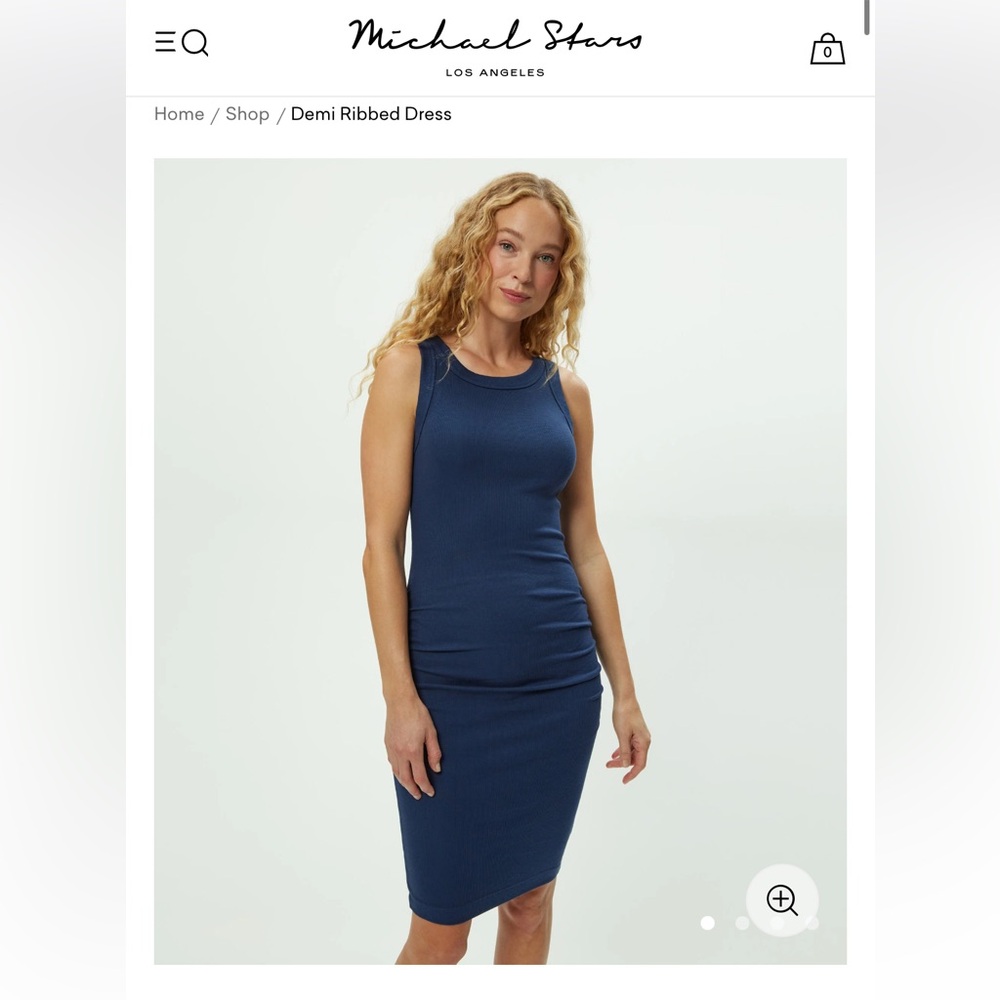Michael Stars Navy Ribbed Tank Dress MEDIUM